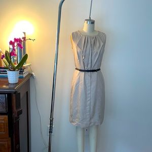 Classique Entier Beige Belted Dress